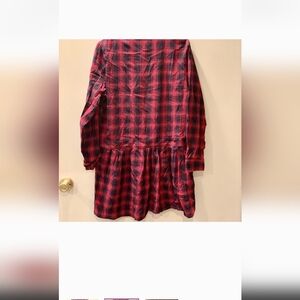 EUC 🍀 👀 🌟 J. CREW 🖤♥️ red tartan plaid♥️🖤 100% cotton tunic dress👗Sz L/10